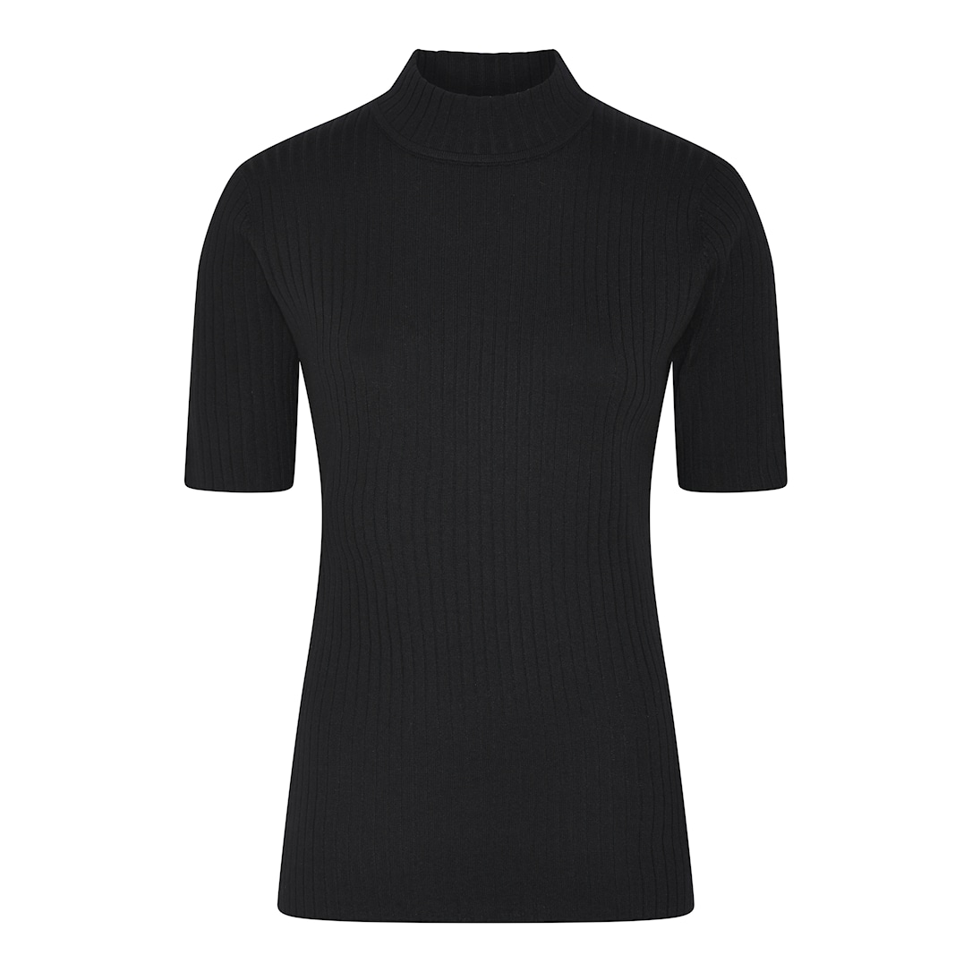 MICHA Viscose Rib Strik - Sort - XXL