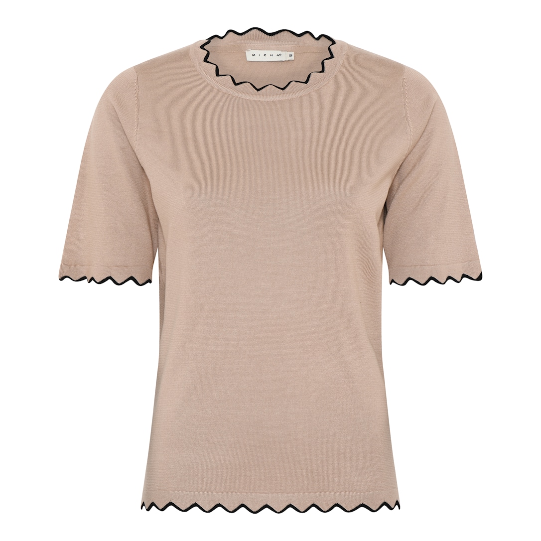 MICHA Viscose Strik med Kant - Kamel - S
