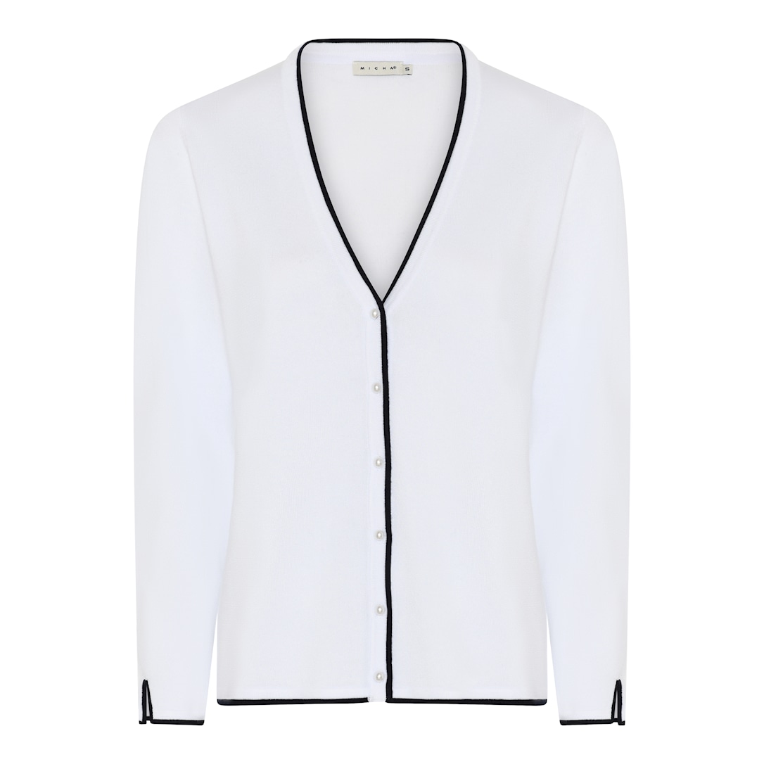 MICHA Viscose Strik med Kant - Kridhvid - XS