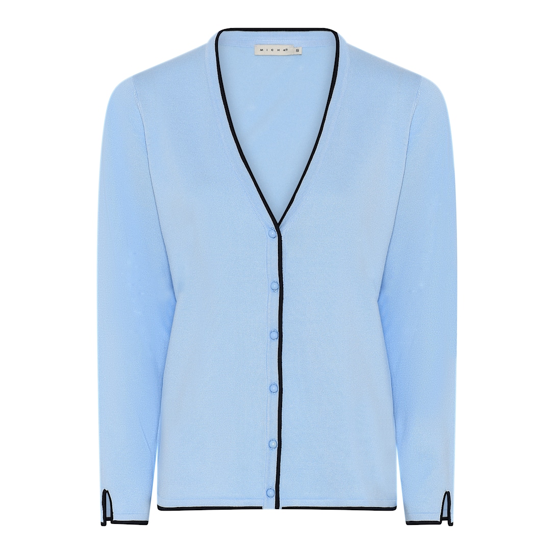 MICHA Viscose Strik med Kant - Himmelblå - S