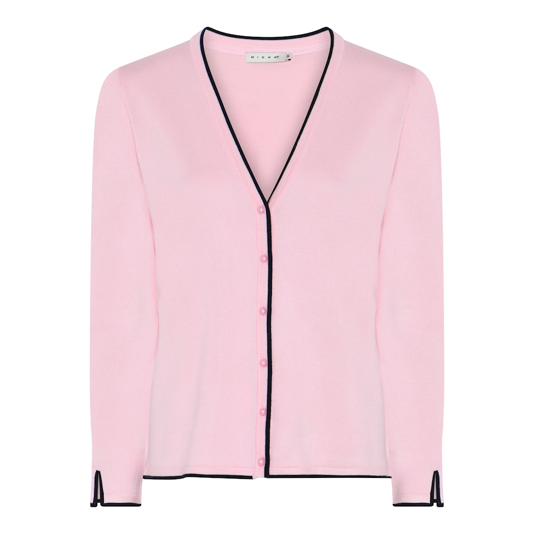 MICHA Viscose Strik med Kant - Rosa - S