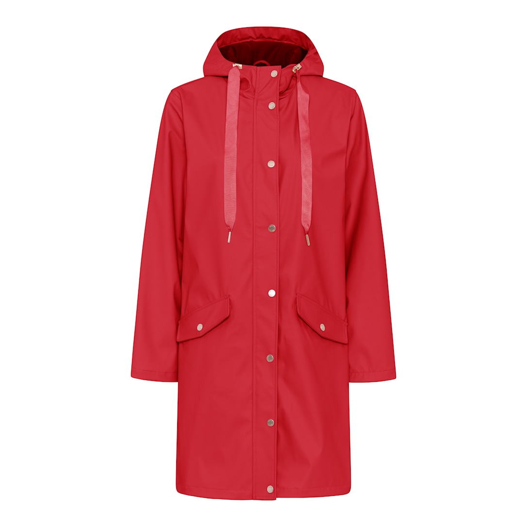 MICHA Jakke Rain Frakke - Rød - Str. 34