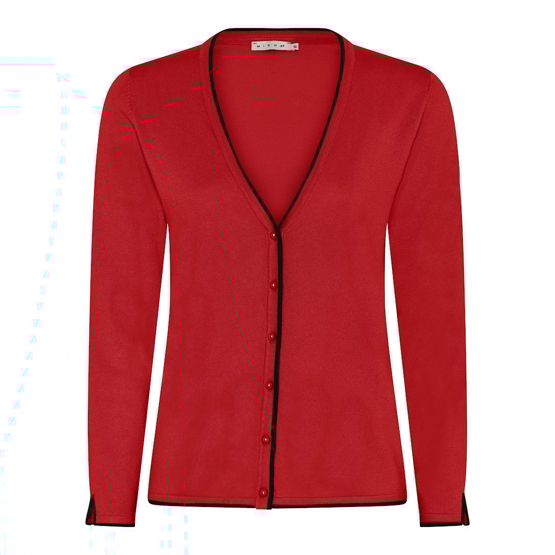 MICHA Viscose Strik med Kant - Rød - L