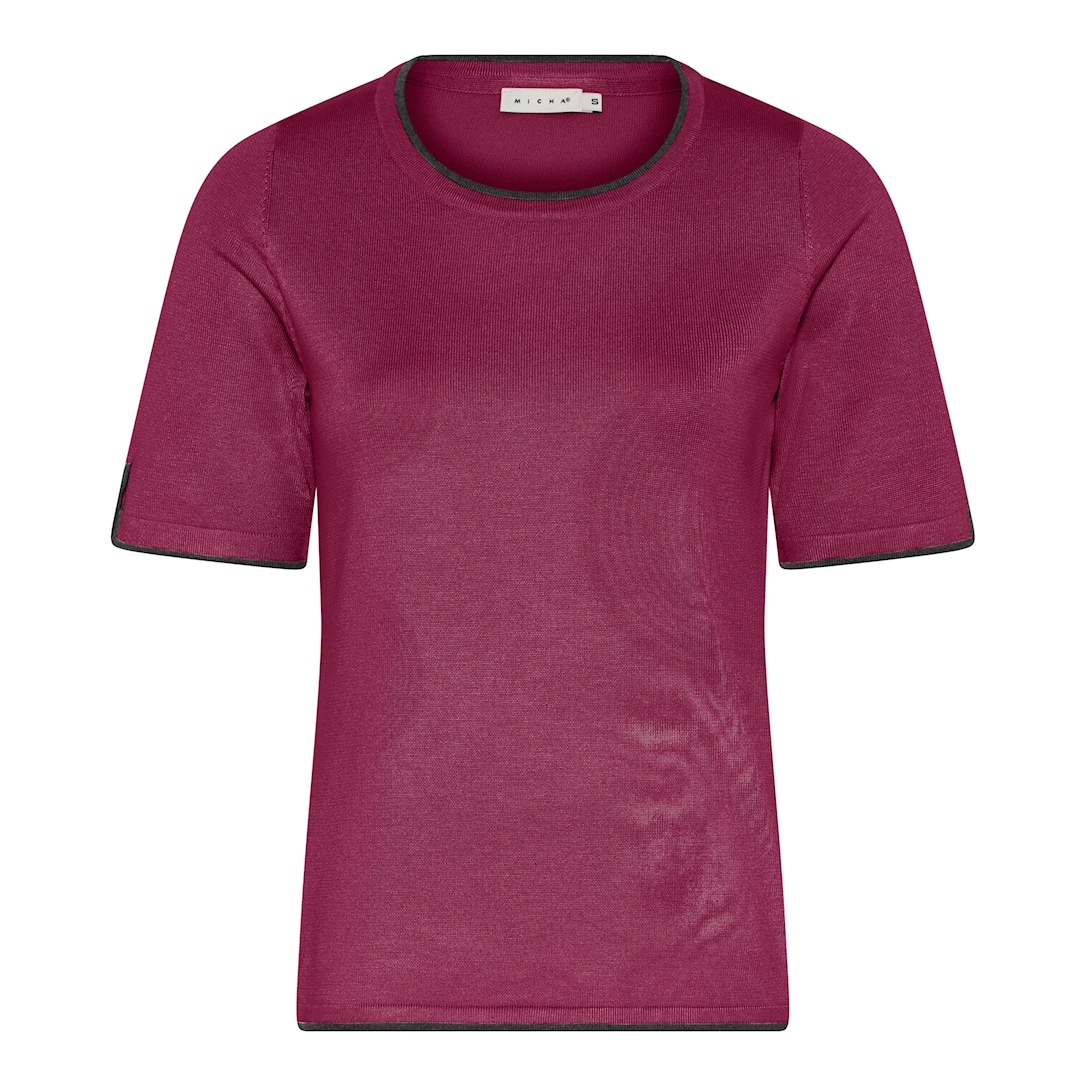 MICHA Viscose Strik med Kant - Lilla Vin - S
