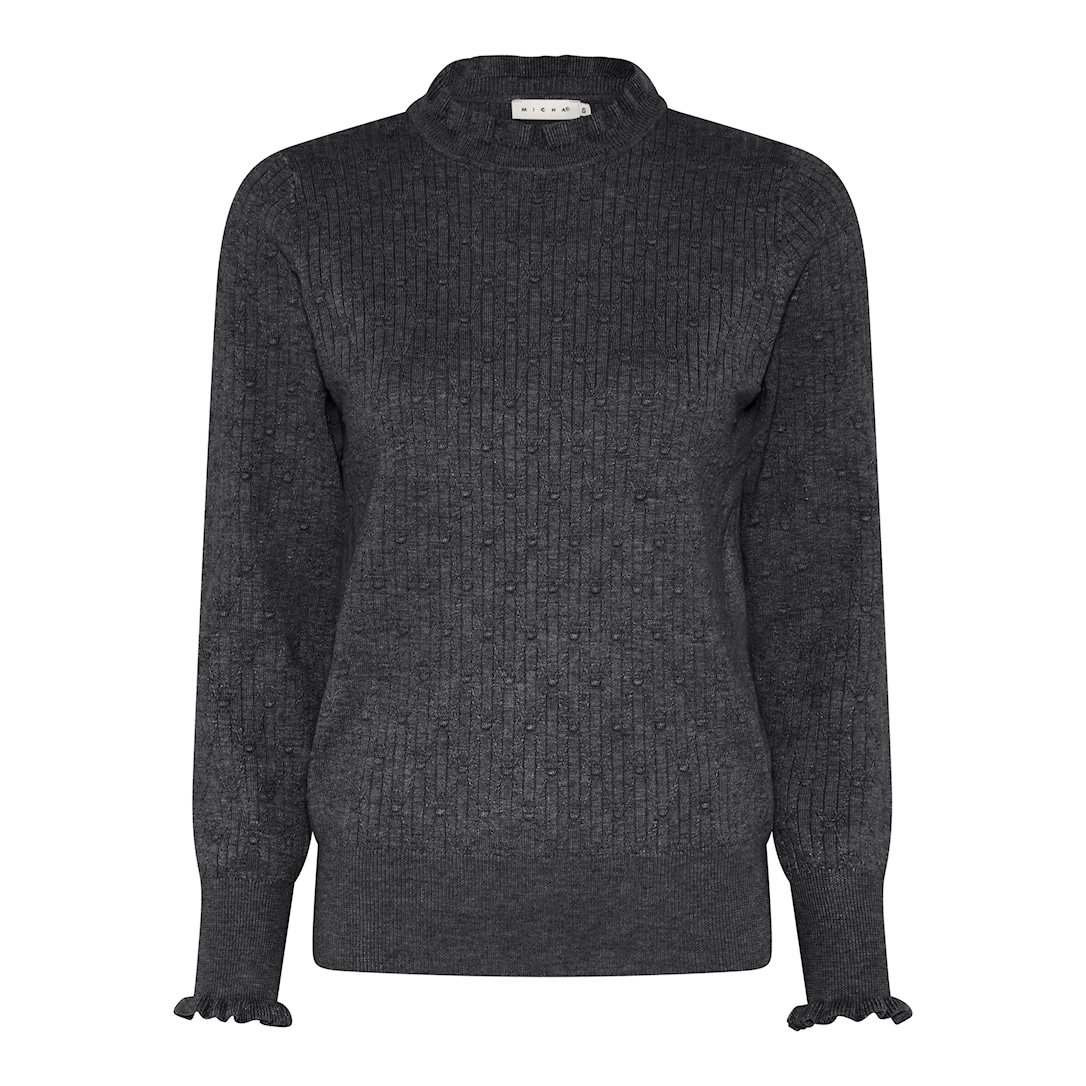 MICHA Elegant Viscose Strik - Koksgrå Mel. - L