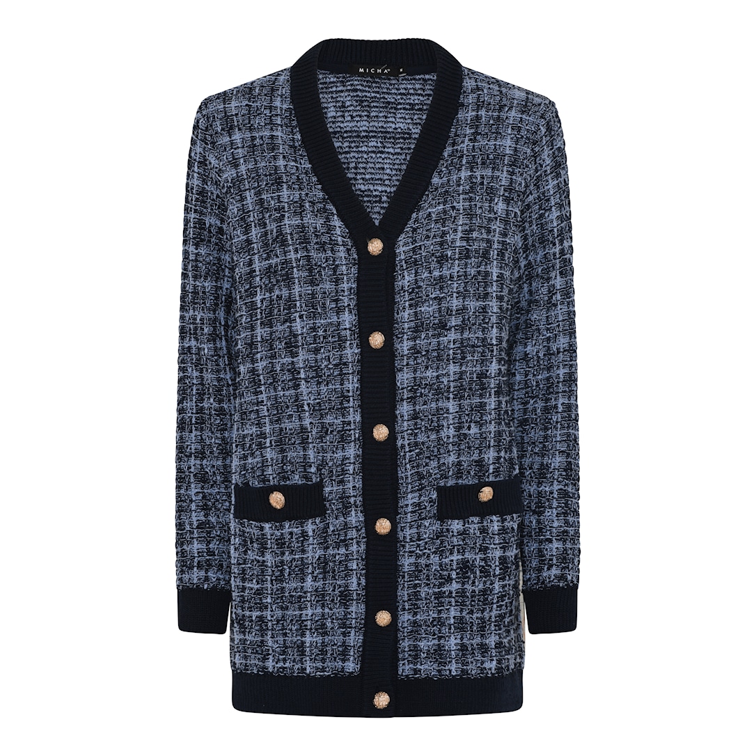 MICHA Cool Check Strik - Navy/Blå - L