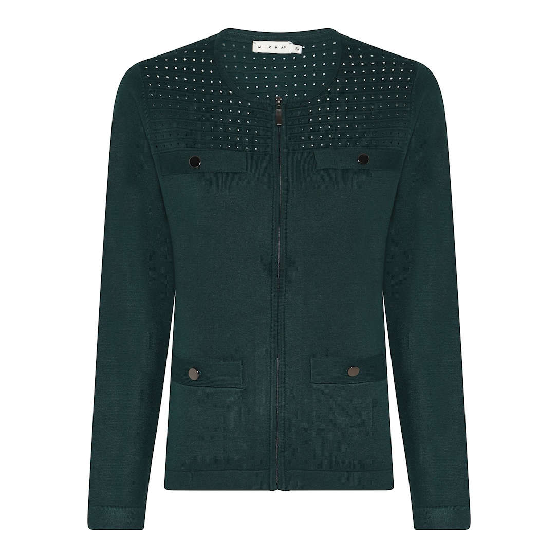 MICHA Viscose Strik - Mørkegrøn - L