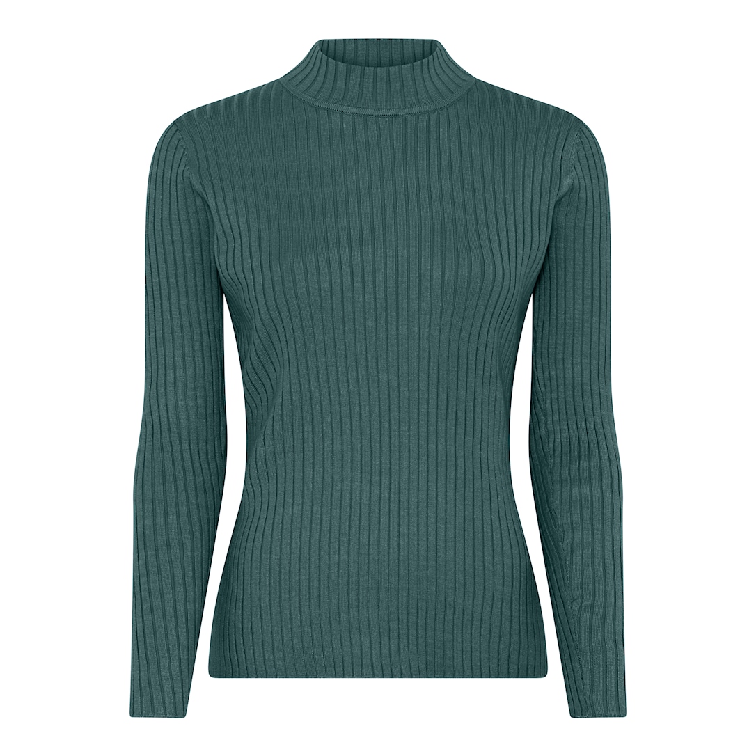 MICHA Viscose Rib Strik - Mørkegrøn - L