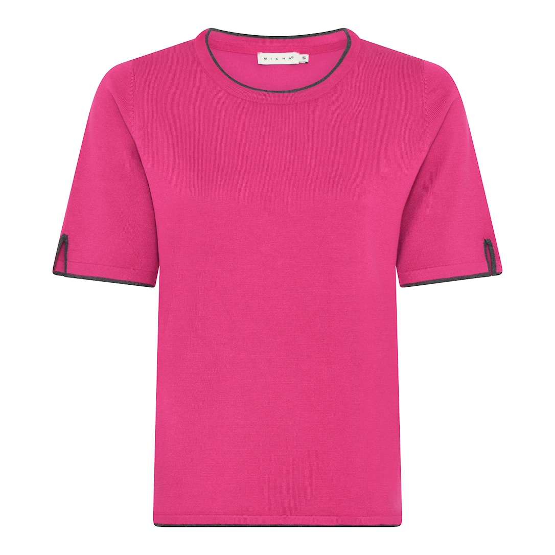 MICHA Viscose Strik med Kant - Pink - XL