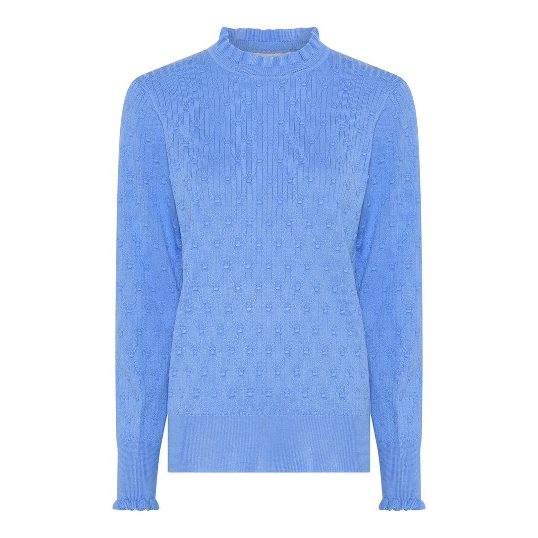 MICHA Elegant Viscose Strik - Blå - L