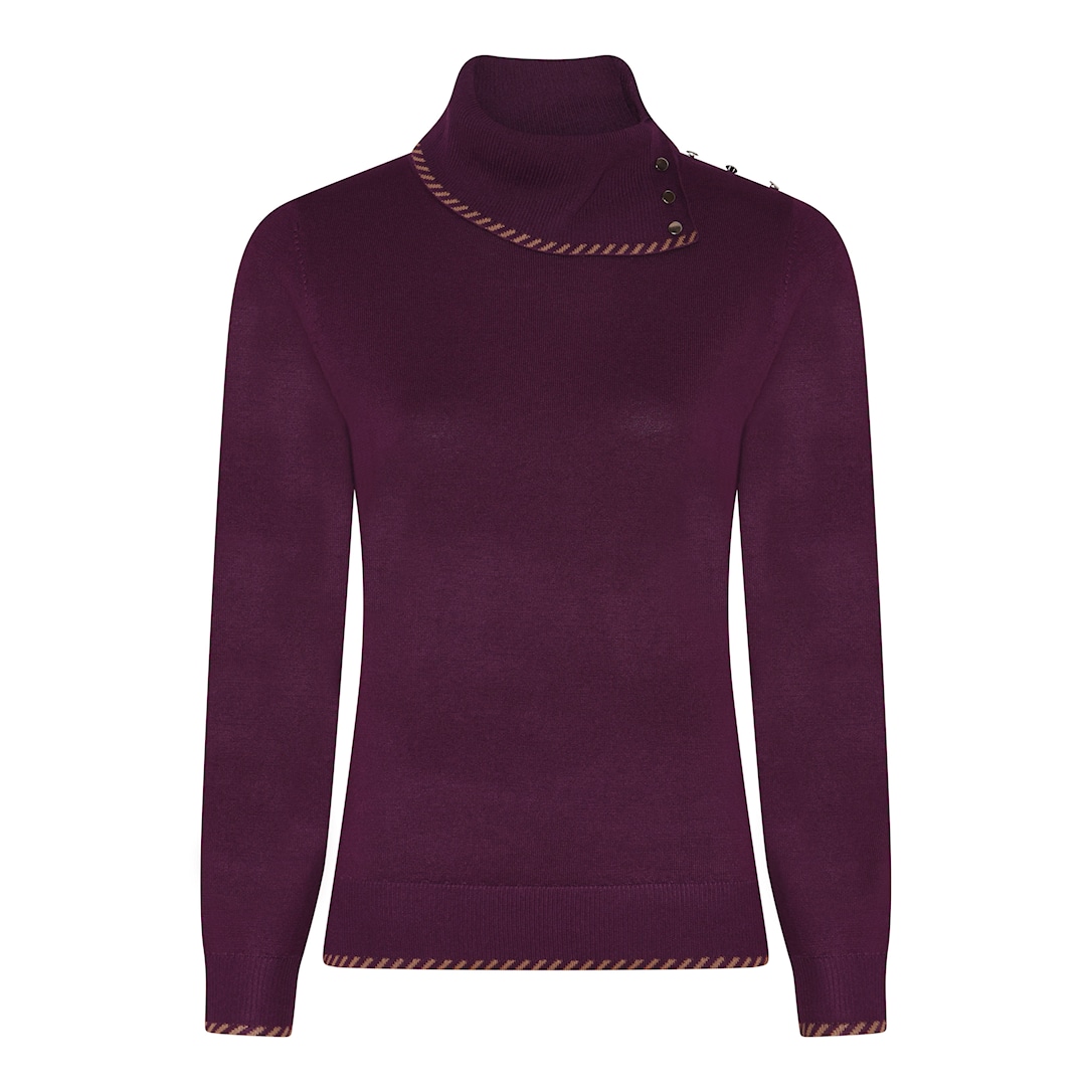 MICHA Viscose Strik w. Kant - Lilla - L