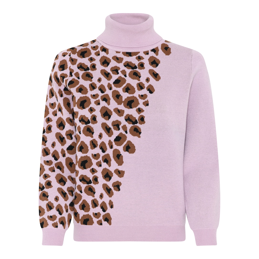 MICHA Ny Leopard Strik - Rosa/Cognac - M