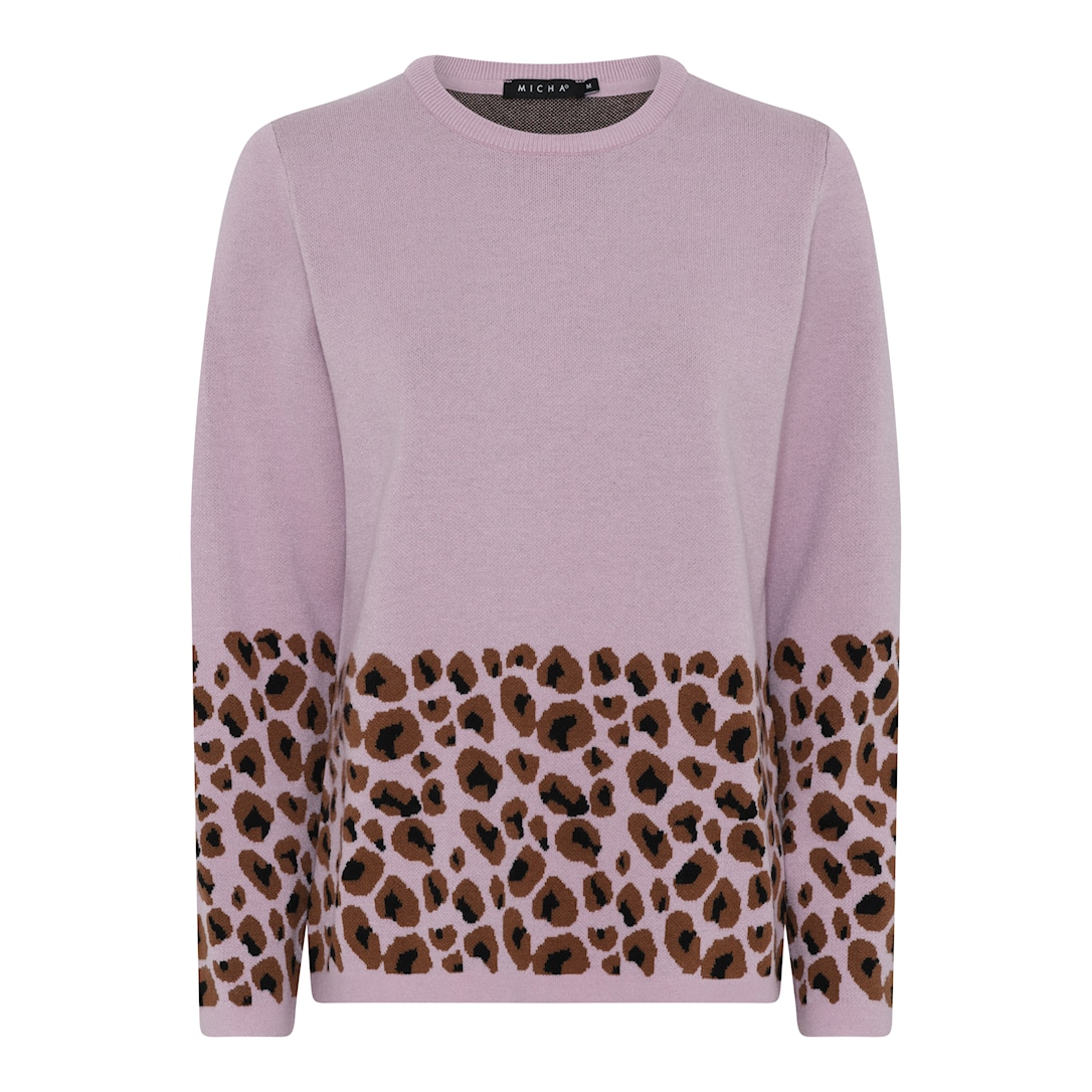 MICHA Ny Leopard Strik - Rosa/Cognac - M