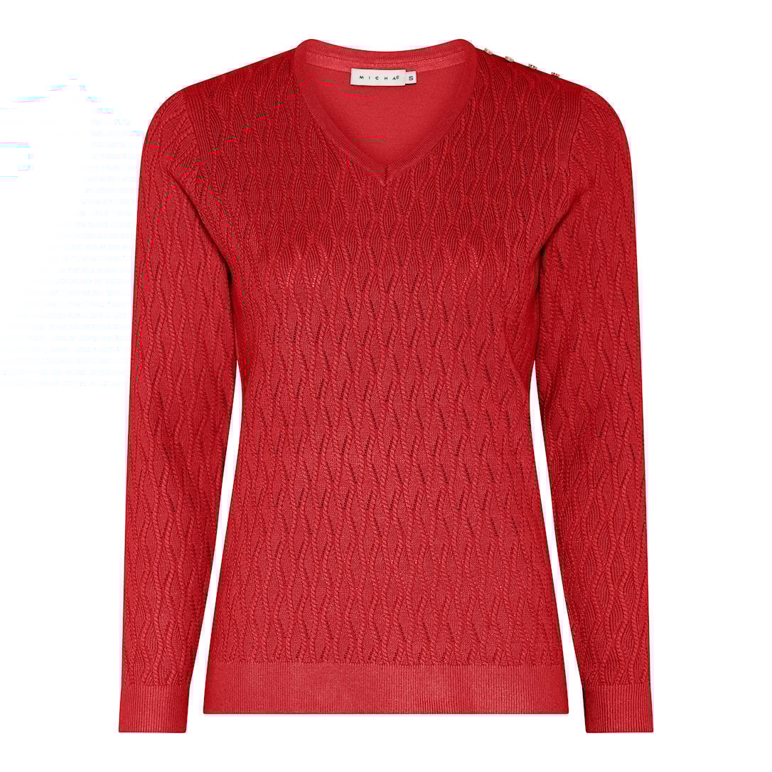 MICHA Elegant Viscose Strik - Rød - S