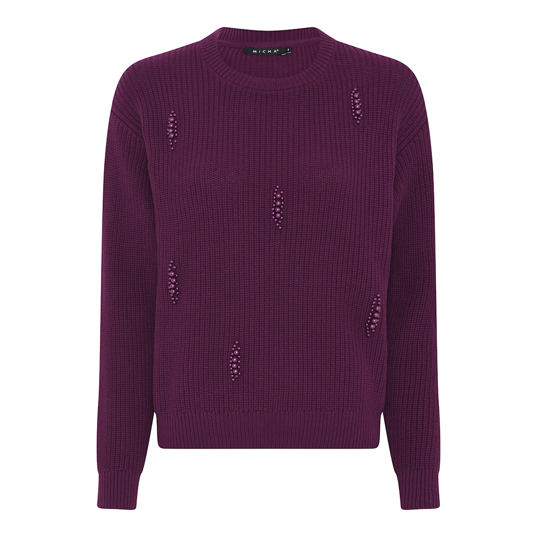 MICHA Vinter Rib Strik - Lilla - L