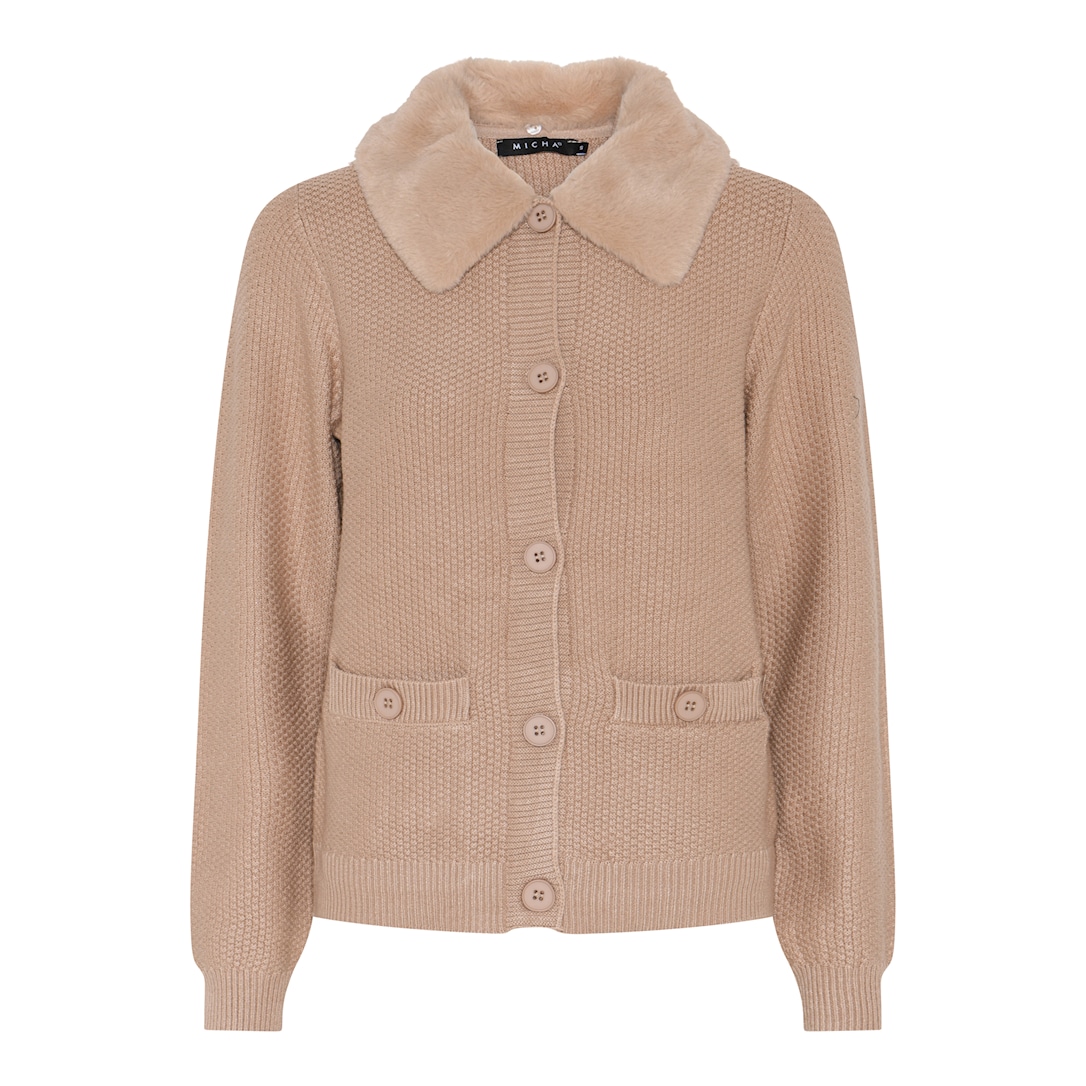 Knit with Fur Collar