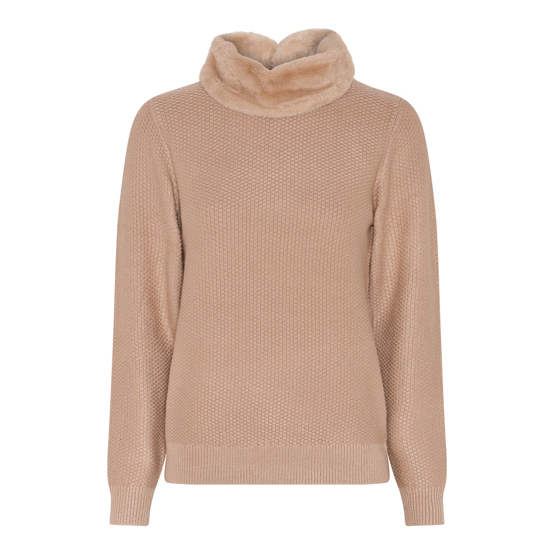 Knit with Fur Collar