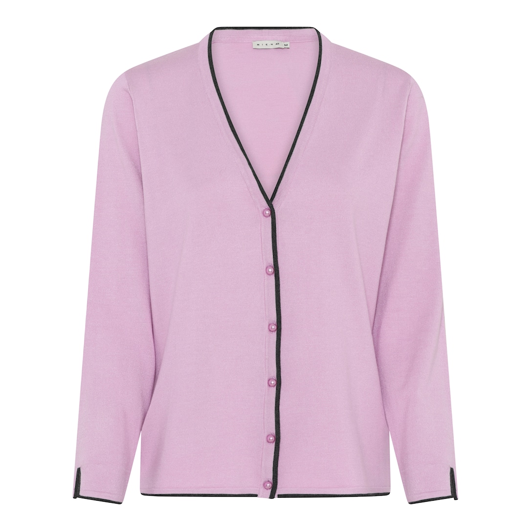 MICHA Viscose Strik med Kant - Rosa - S