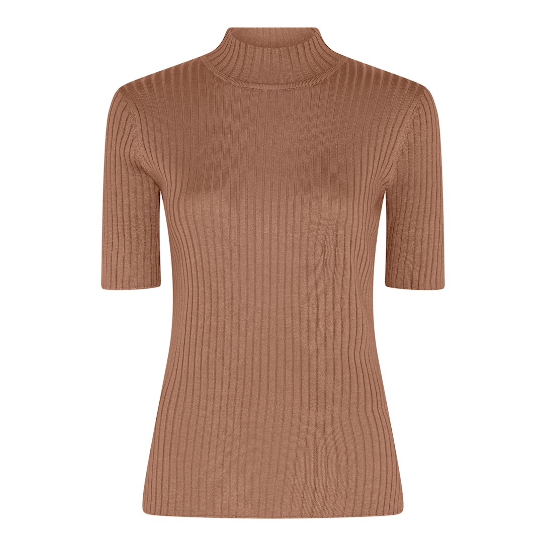 MICHA Viscose Rib Strik - Cognac - S