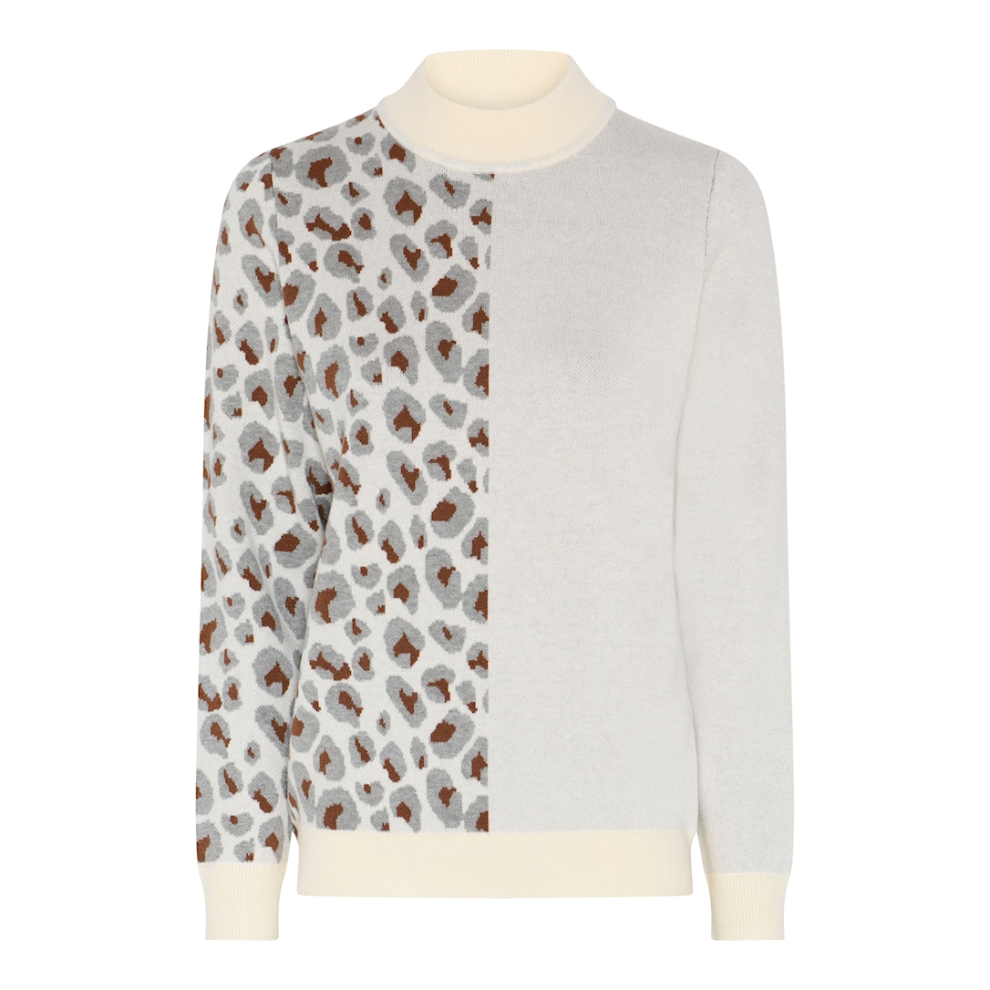 MICHA Ny Leopard Strik - Offwhite/Gre - L