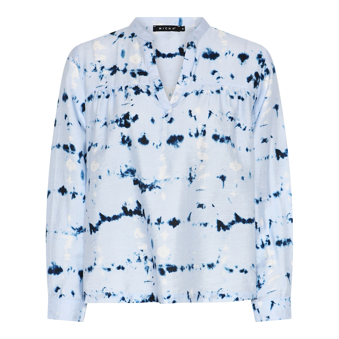MICHA Top Blue Effect Print - Blå Print - Str. 34