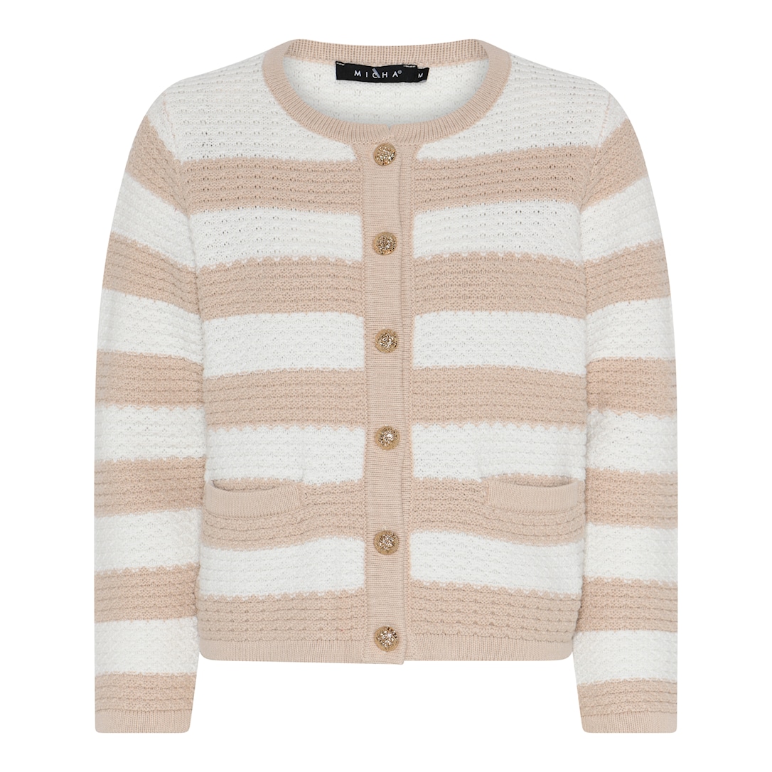 MICHA Structure Forårs Strik - Sand/Offwhite - M