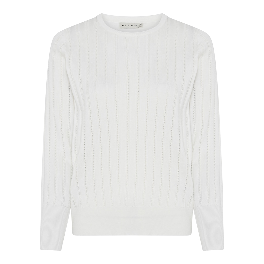 MICHA Forårs Viscose Strik - Offwhite - L