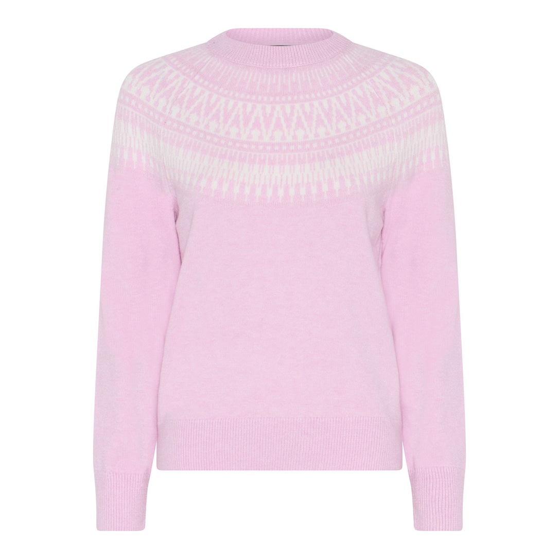 MICHA Border Kant Strik - Rosa/Offwhite - L