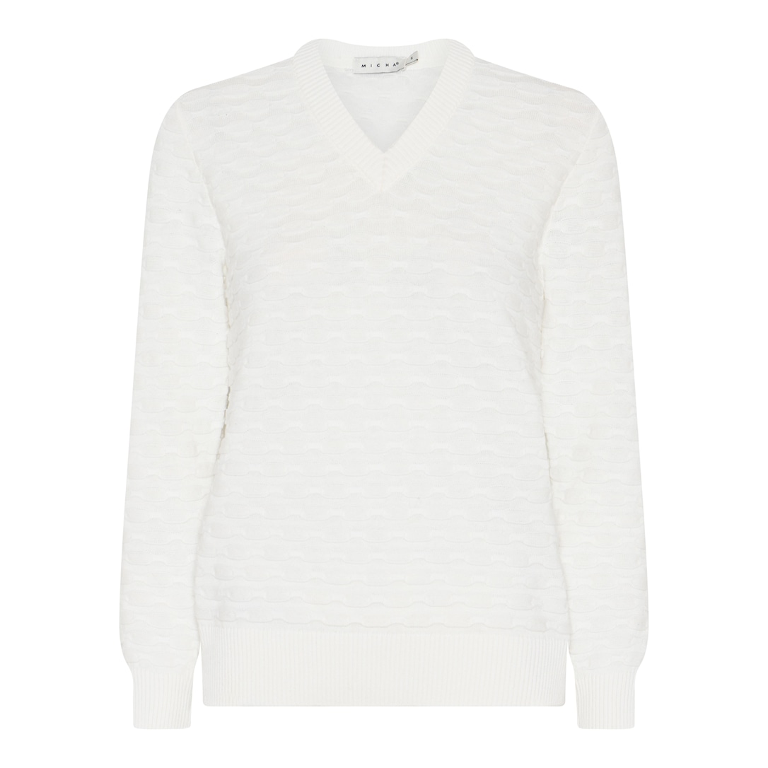 MICHA Bomuld Forårs Strik - Offwhite - L