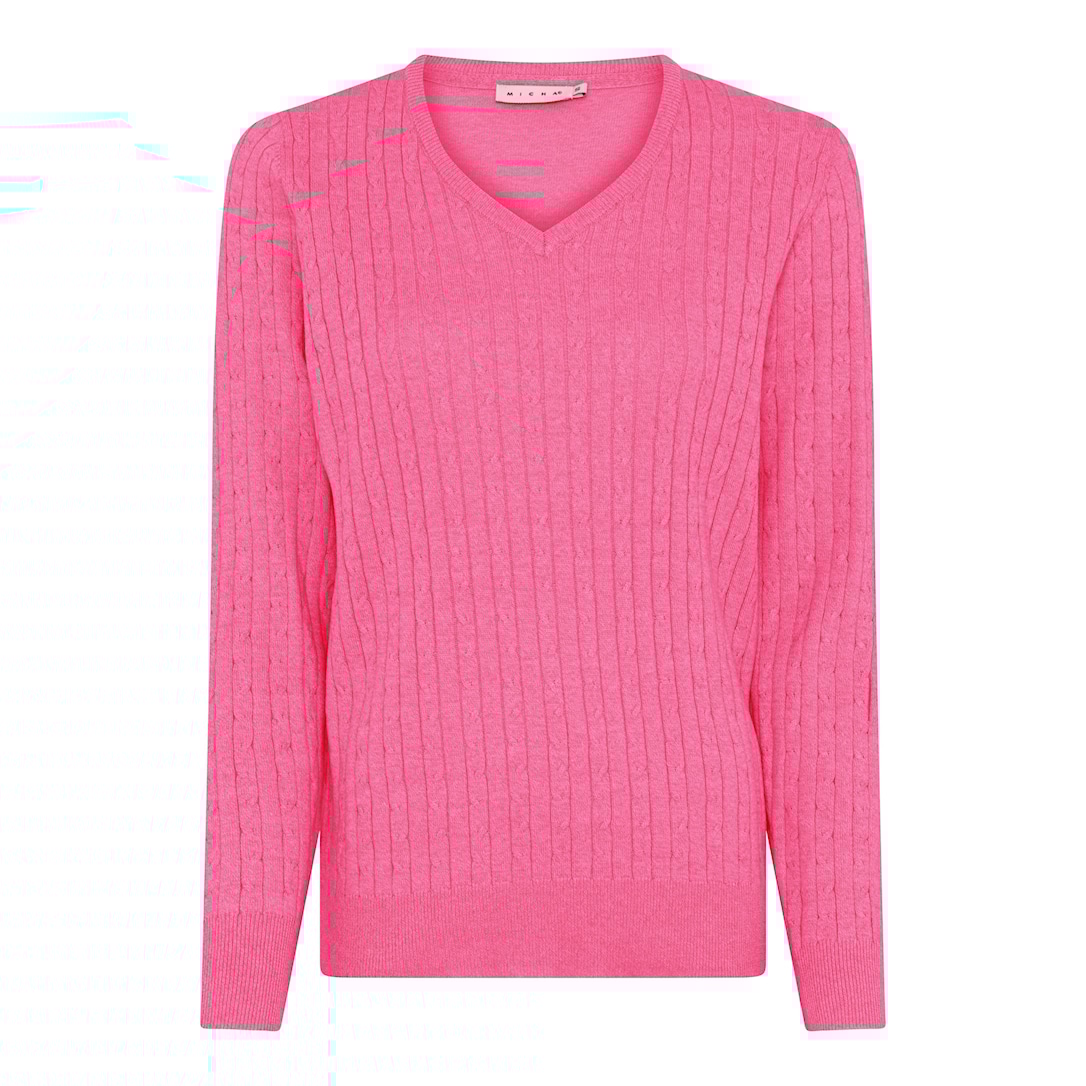 MICHA Melange Bomuld Strik - Pink Mel. - XXXL