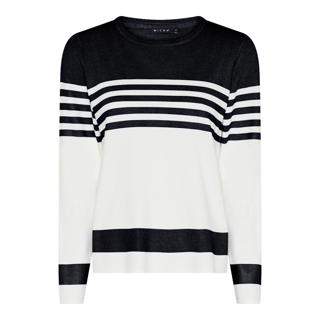 MICHA Milano Forårs Strik - Navy/Offwhite - S