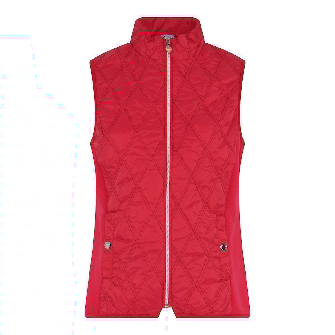 MICHA Top Quilt with Jersey - Læbestiftrød - L