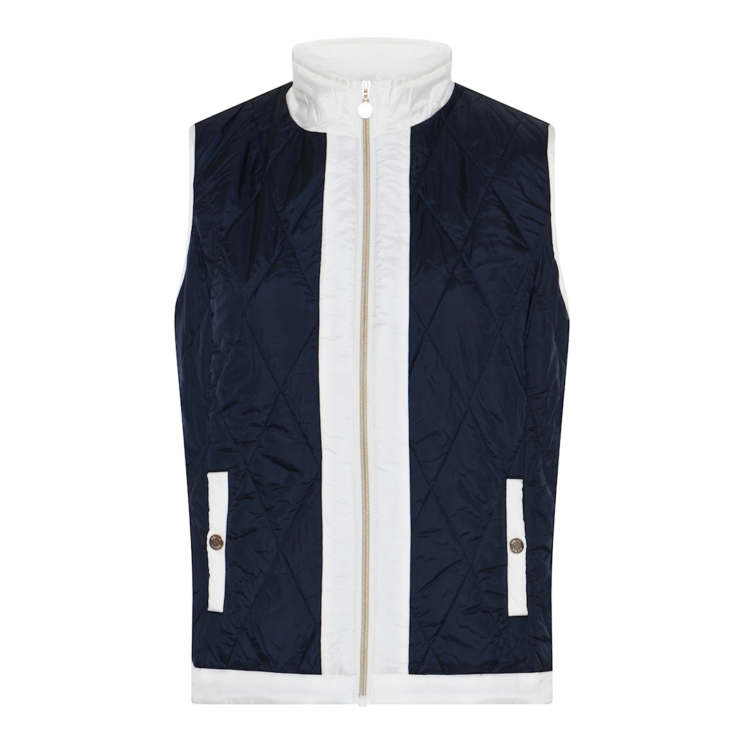 MICHA Top Ny Forårs Quilt - Navy/Offwhite - Str. 38