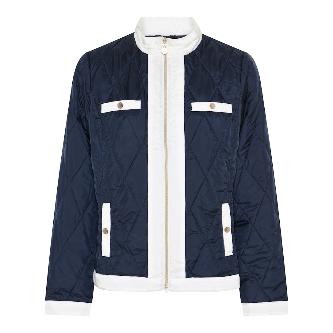 MICHA Top Ny Forårs Quilt - Navy/Offwhite - Str. 38