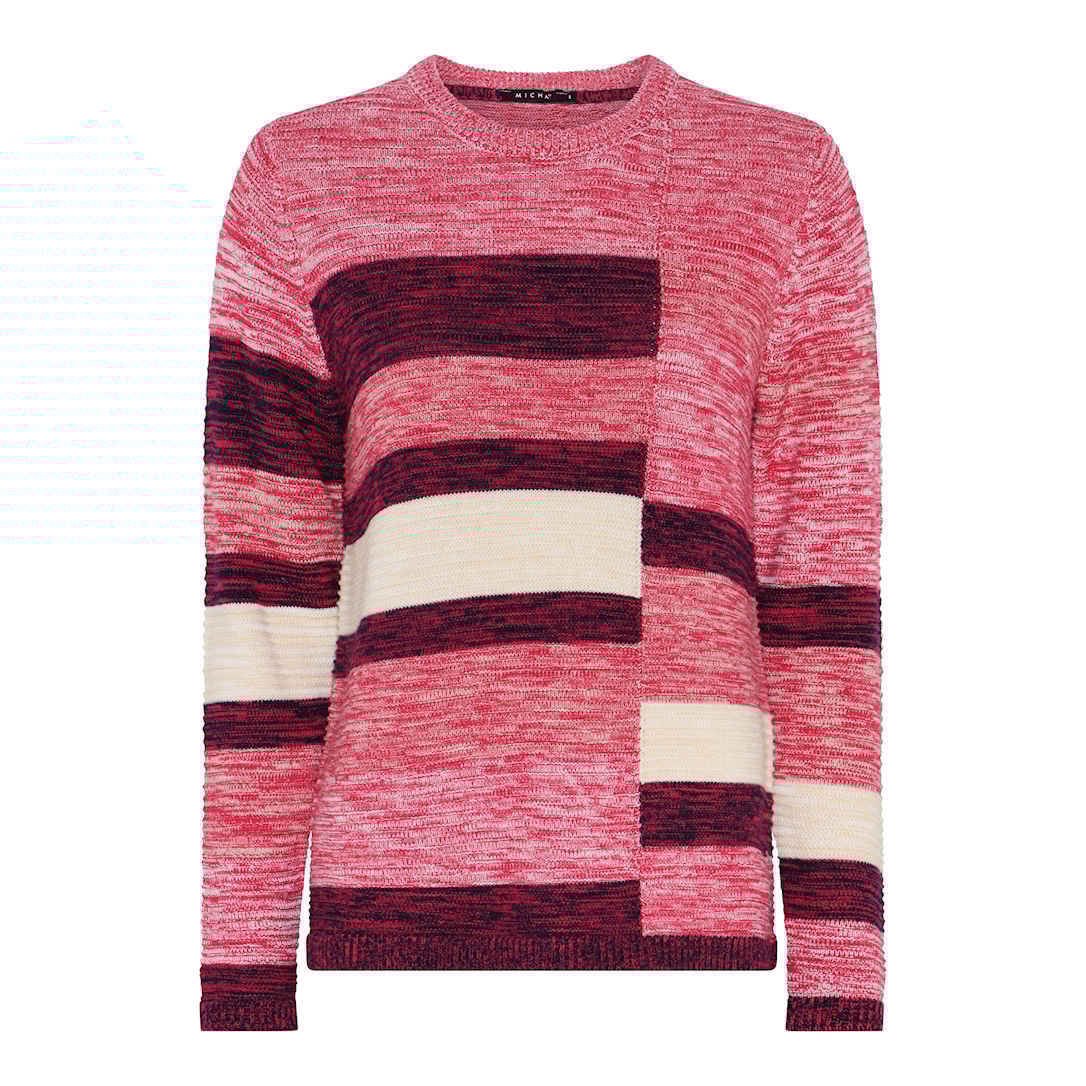 MICHA Melange Mix Strik - Rød Print - L