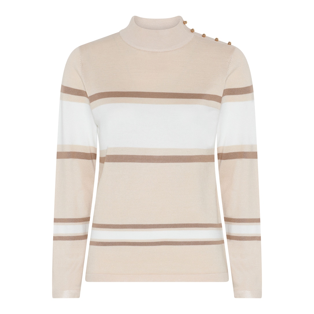 MICHA Basic Eco Vero Forårs Stribet Strik - Vanilje - L