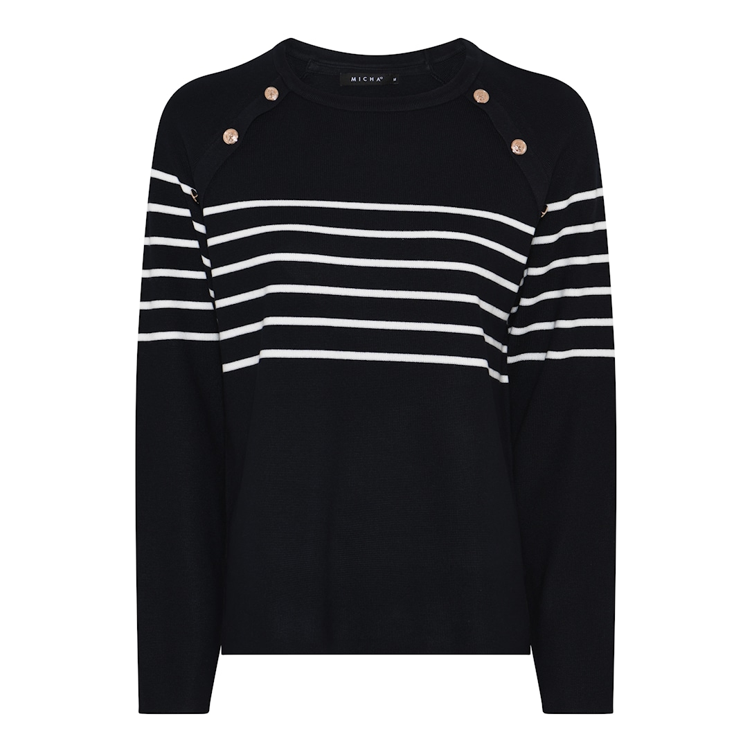 MICHA Milano Forårs Strik - Navy/Offwhite - S