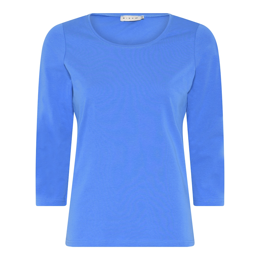 MICHA T-shirt Dame 3/4 Ærmer Bomuld - Blå - L